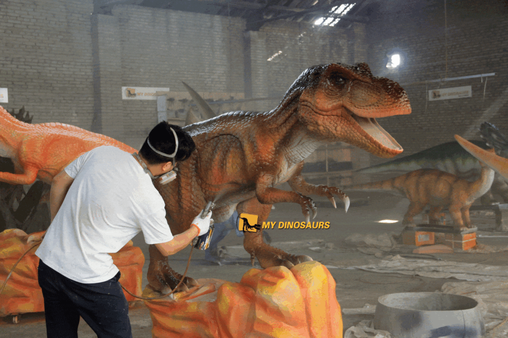 Factory one-day tour I We focus on every detail 1 painting dinosaur model