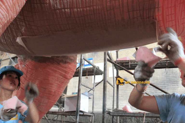 Factory one-day tour I We focus on every detail 8 working under the dinosaur