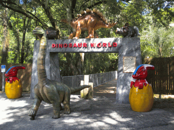 Dinosaur World Glen Rose Texas Plant City Florida and Cave City Kentucky