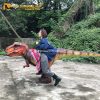 Riding on Dinosaur Costume