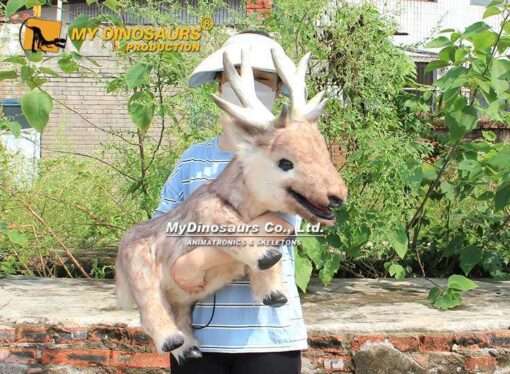 Christmas props hairy Reindee Hand Puppet 2