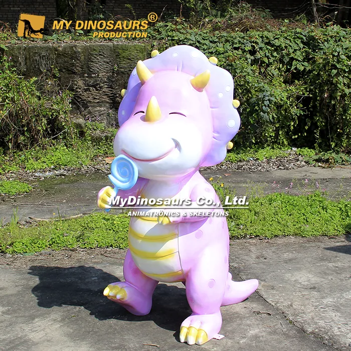 Alternative view of FDF-142 Dinosaur Park Cartoon Dinosaur Statue Photo Op