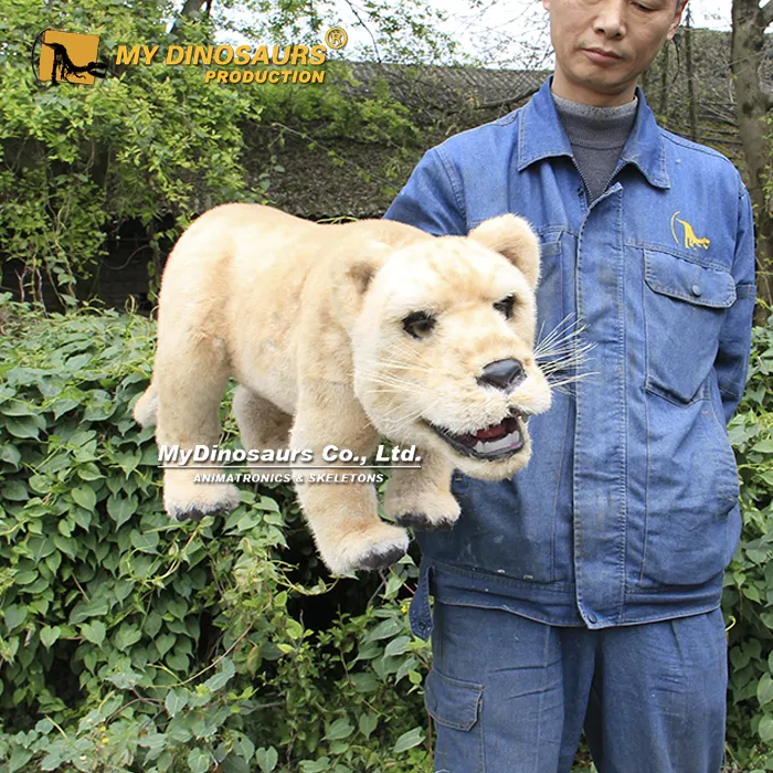 Furry lion hand puppet