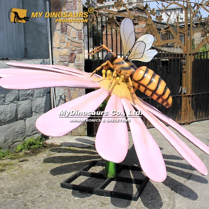 Large Animatronic Honey Bee On Giant Flower