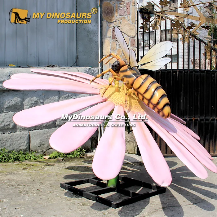 Large Bumblebee Animatronic On Giant Flower