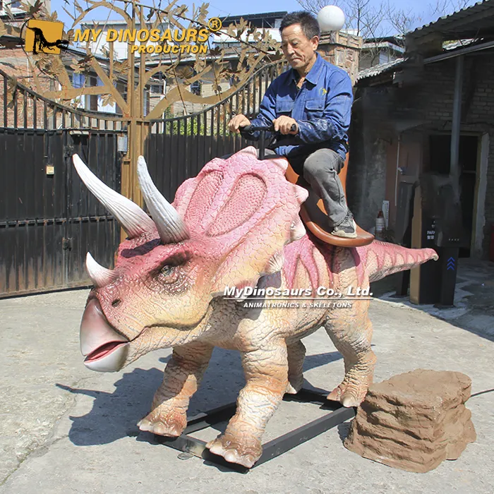 Pink Baby Triceratops Dinosaur Ride