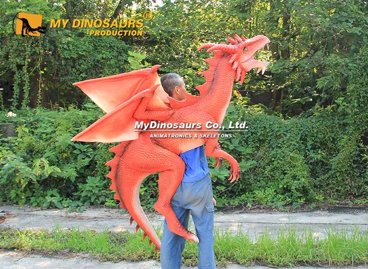 DP-098 Red Dragon Shoulders Puppet for Festival 4 Red Full body Dragon Puppet 4