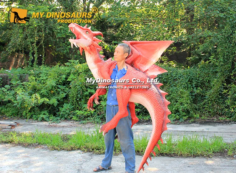 Alternative view of DP-098 Red Dragon Shoulders Puppet for Festival