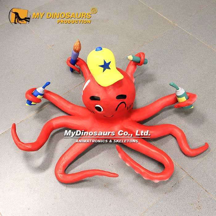 Custom-Made Red Octopus Brand Icon Model