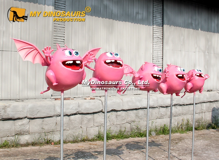 Pink Cartoon Bat Monster Statue 1
