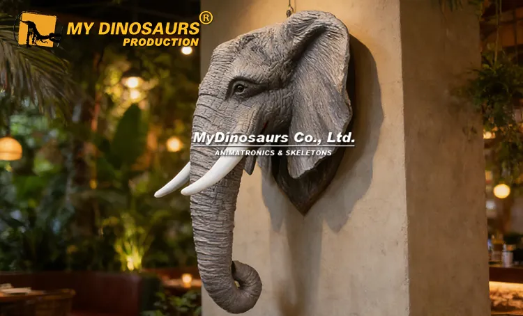Life-size elephant head Decor wall mount