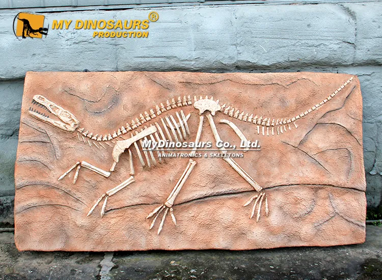 Velociraptor Fossil cast on plate wall decor