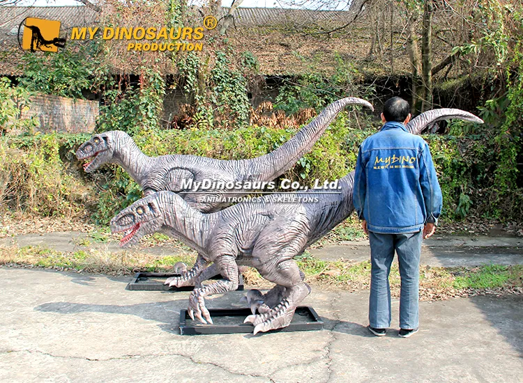 10 ft Velociraptor Statue life-size dinosaur for parks