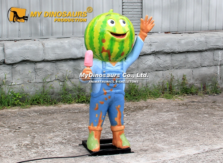 150cm animatronic watermelon mascot holding ice cream