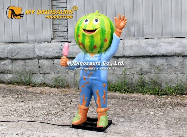 150cm animatronic watermelon mascot holding ice cream