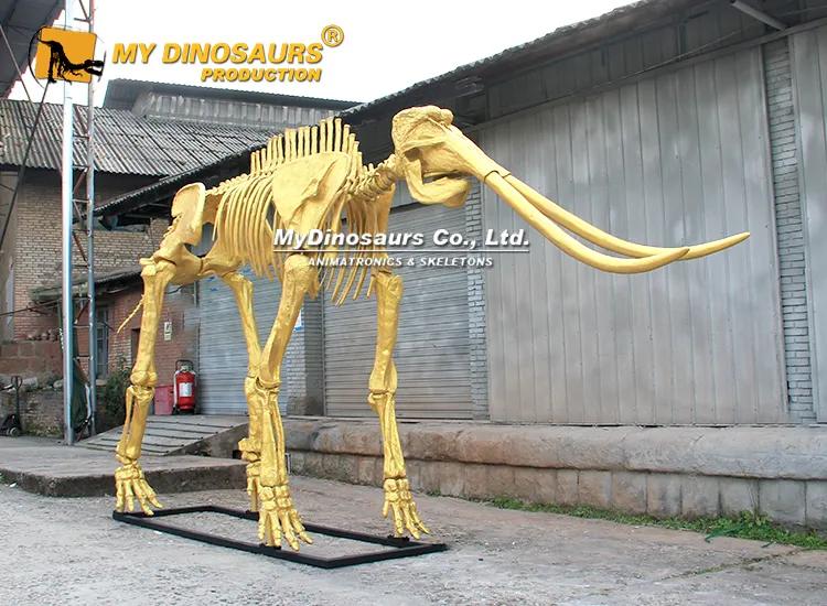 Gold Mammoth Skeleton Model | Luxury Ice Age Fossil Display