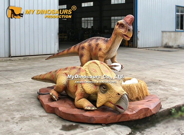 Protoceratops Nest and Oviraptor Animatronic dinosaur for sale