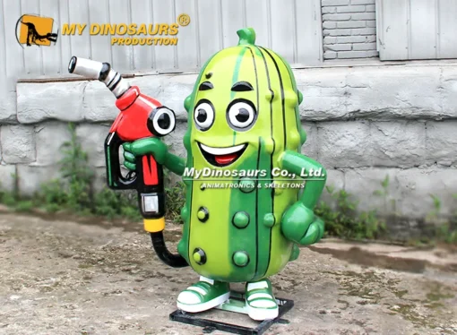 Custom cucumber mascot statue for commercial display